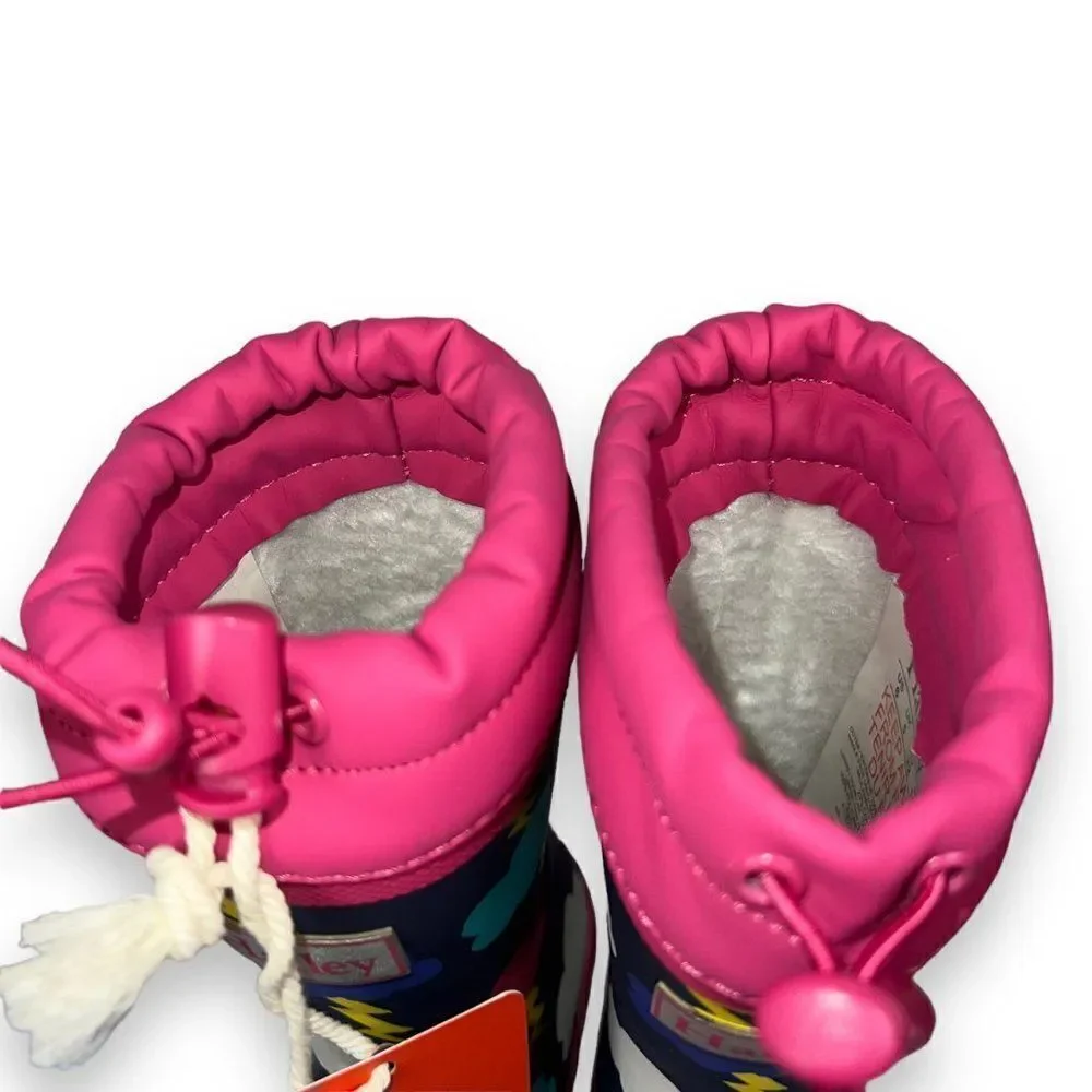 Hatley Lighting Clouds‎ Sherpa Lined Rain Boots F21LBK1569 Toddler 6